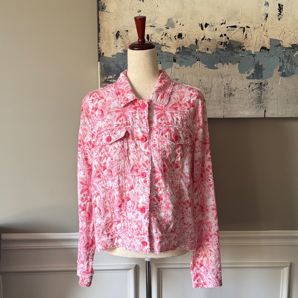 Tommy Bahama Floral Button-Up Jacket Size L